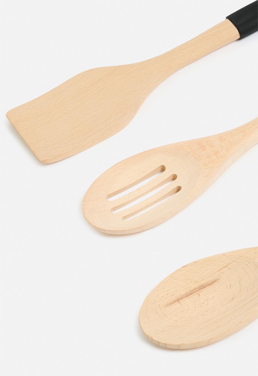 Excellent Houseware - Natura serving spoon set of 3 - natural