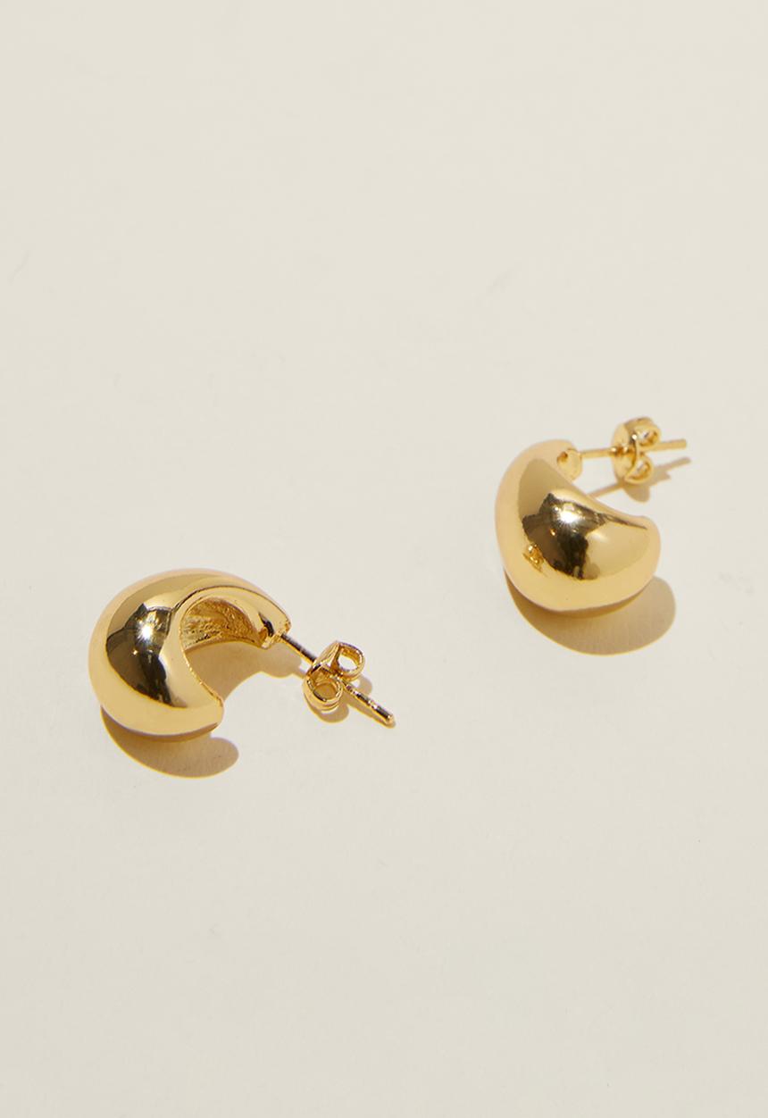 Rubi - Small charm earring- gold plated tear drop stud