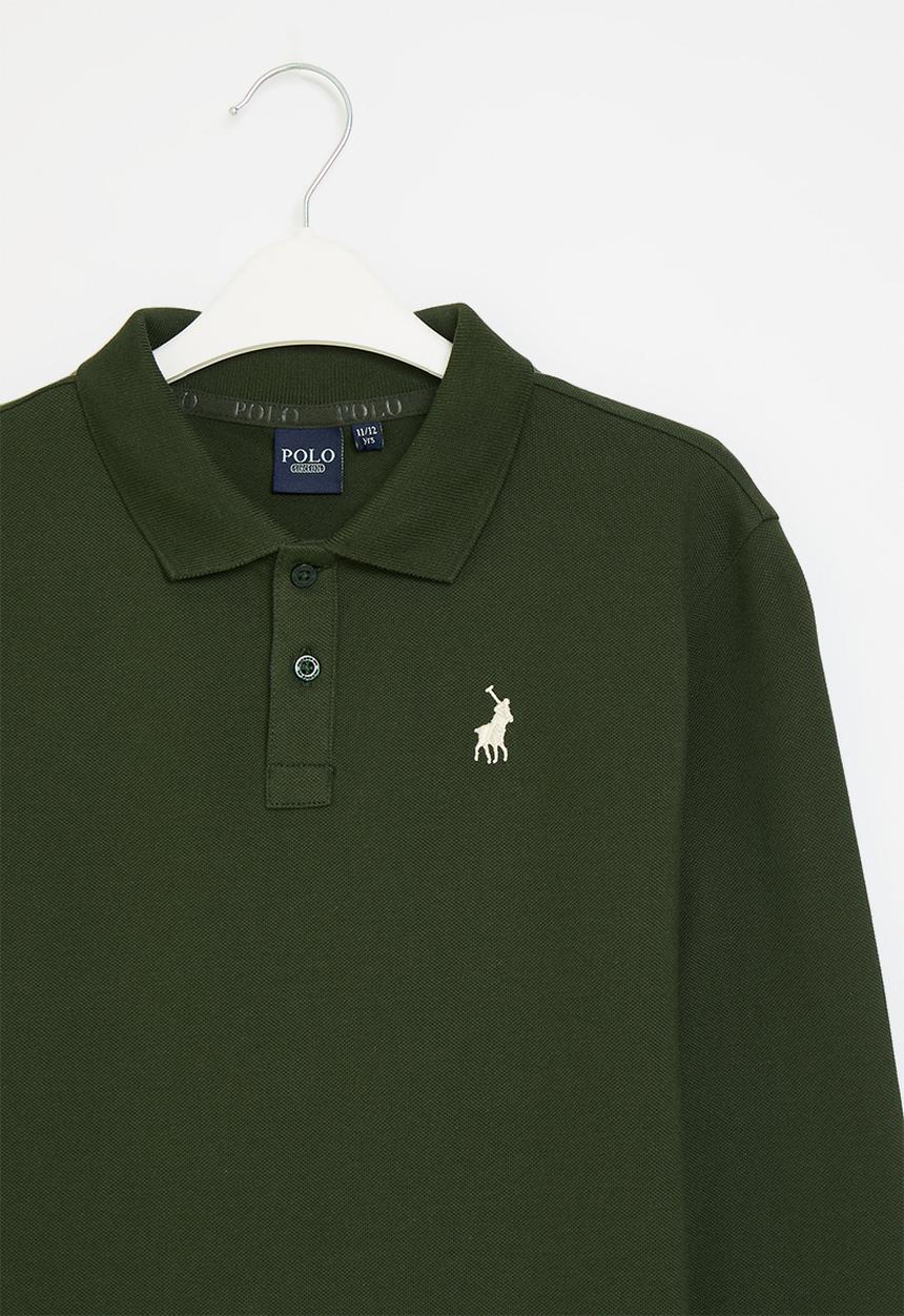 POLO - Boys robert long sleeve golfer - olive
