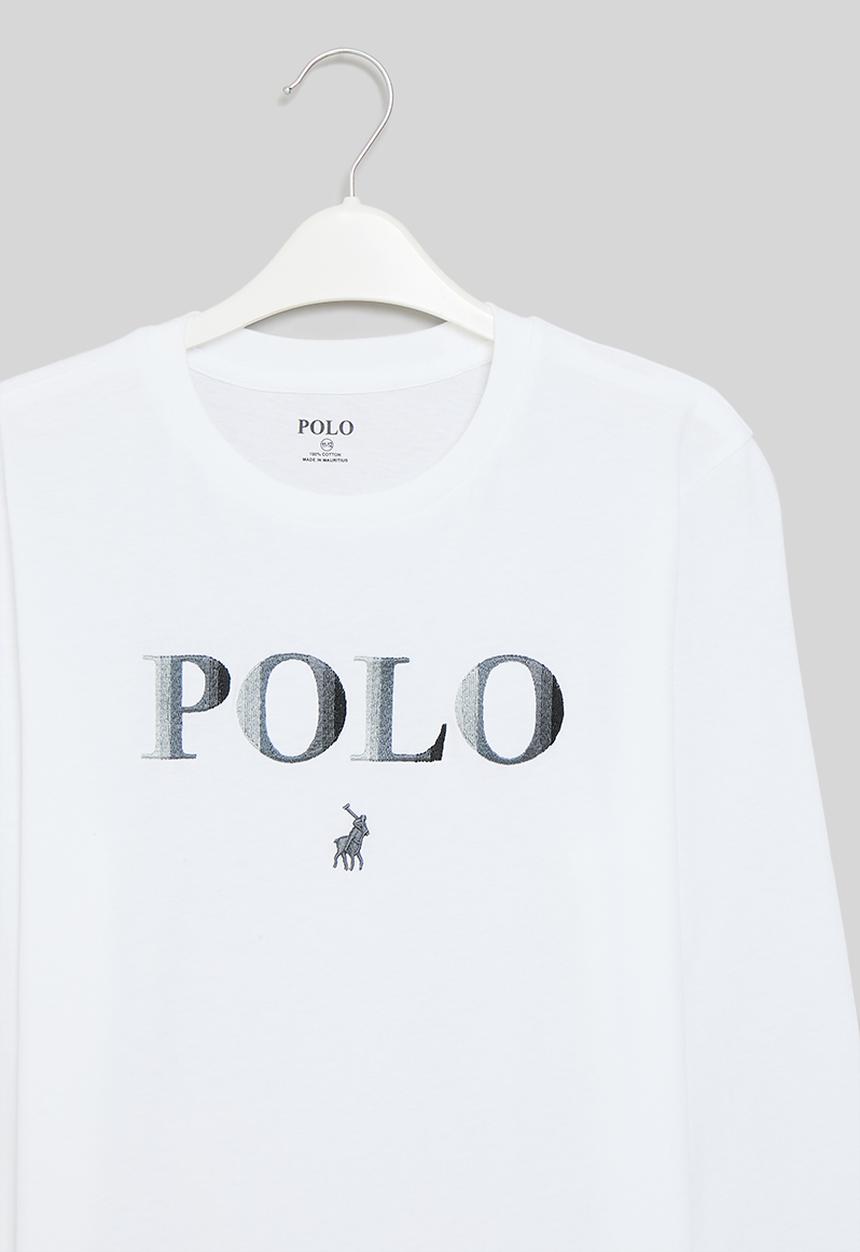 POLO - Boys jackson long sleeve tee - white