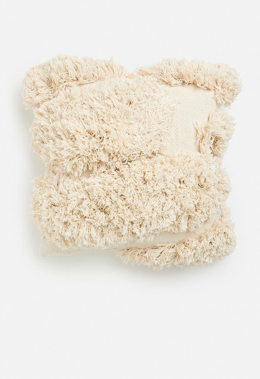 Sixth Floor - Shaggy cushion cover- Natural