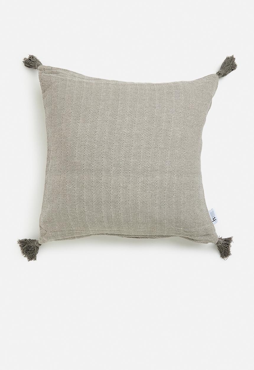 Sixth Floor - Herringbone cushion cover 60x60- Charcoal