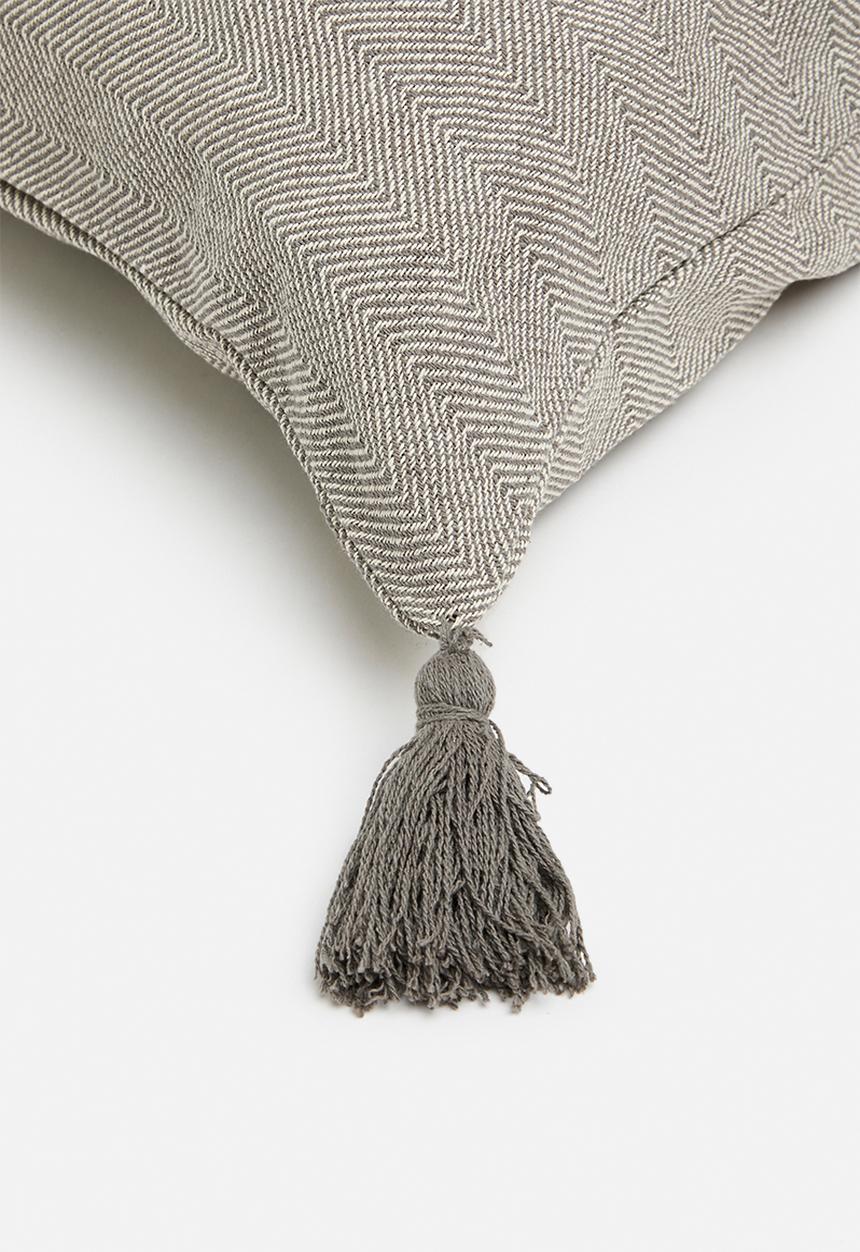 Sixth Floor - Herringbone cushion cover 60x60- Charcoal