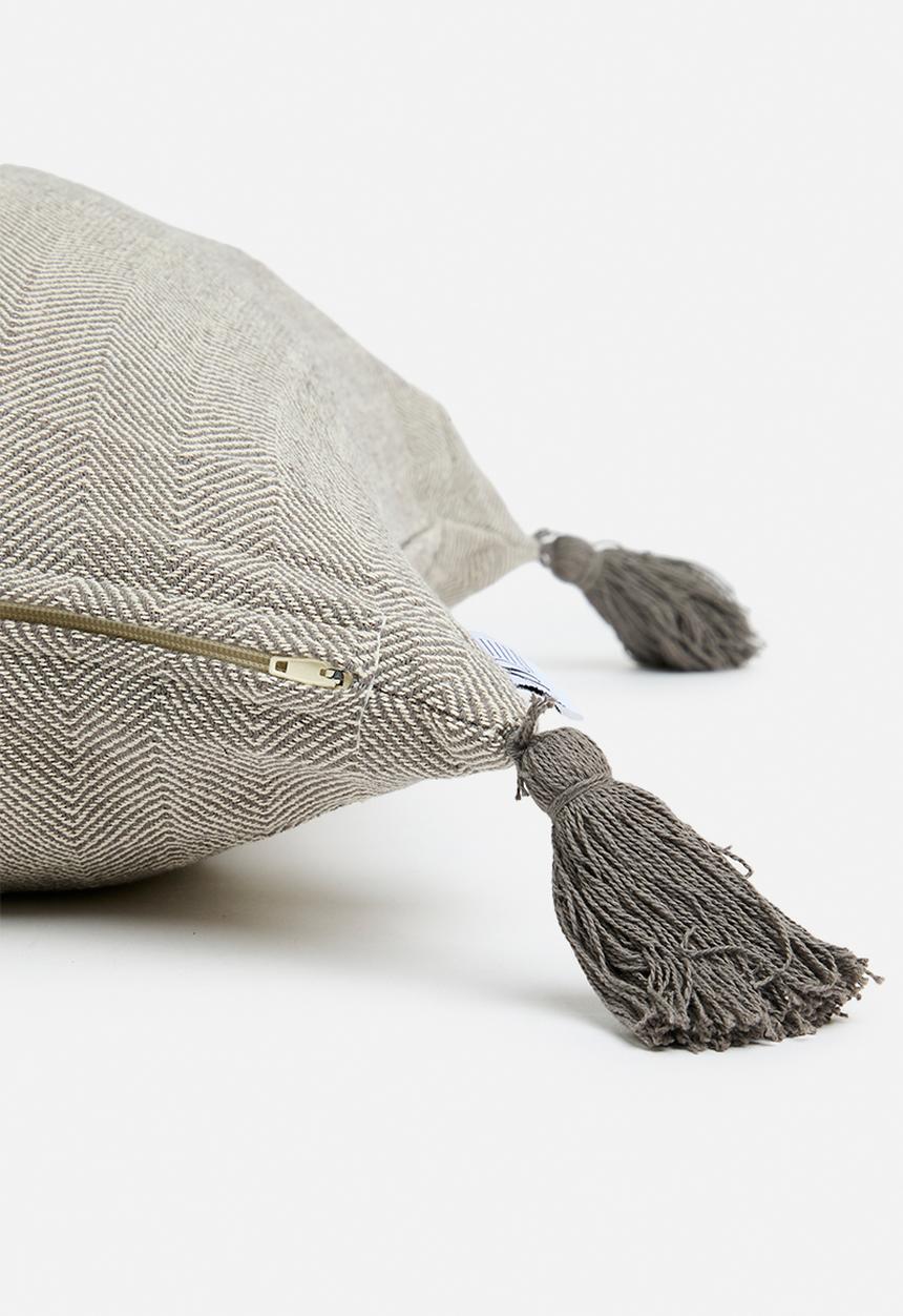 Sixth Floor - Herringbone cushion cover 60x60- Charcoal