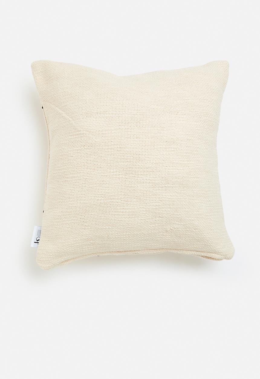 Sixth Floor - Check block cushion cover - natural 