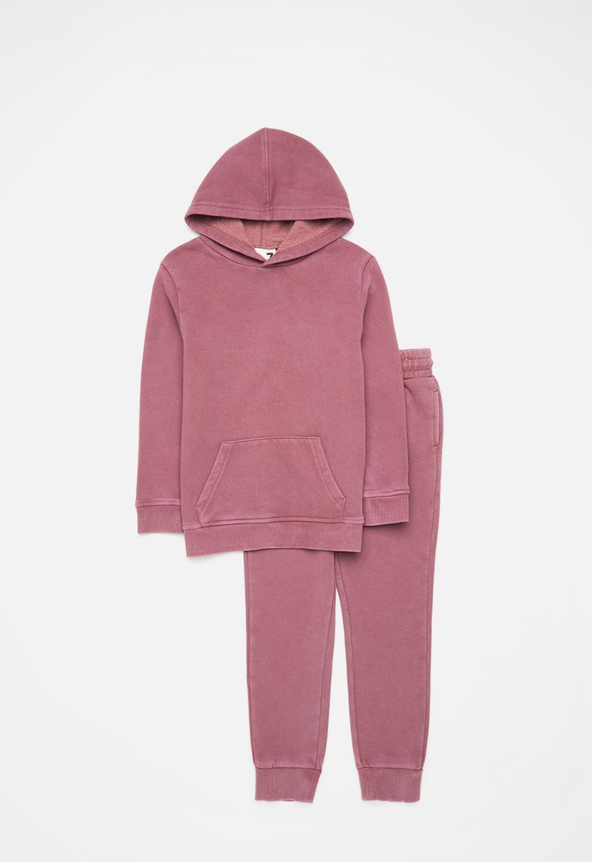 Cotton On - Multipack milo hoodie & marlo trackpant - vintage berry pigment dye