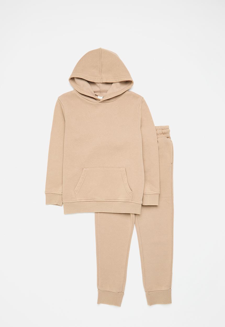 Cotton On - Multipack milo hoodie & marlo trackpant - taupy brown pigment dye