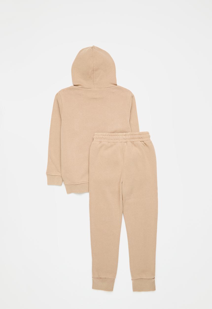 Cotton On - Multipack milo hoodie & marlo trackpant - taupy brown pigment dye
