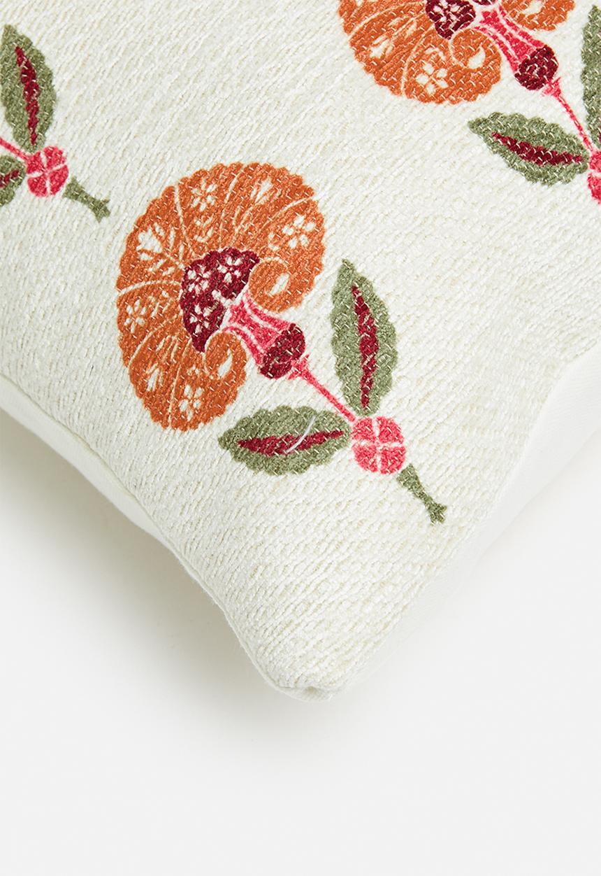 Sixth Floor - Dalia cushion cover- neutral & orange 