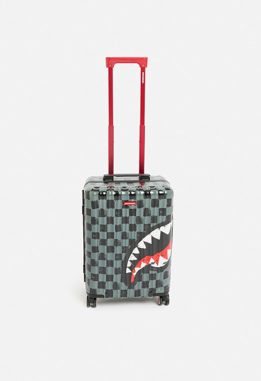 Sprayground - Sharks in paris painted grey carry on luggage - black