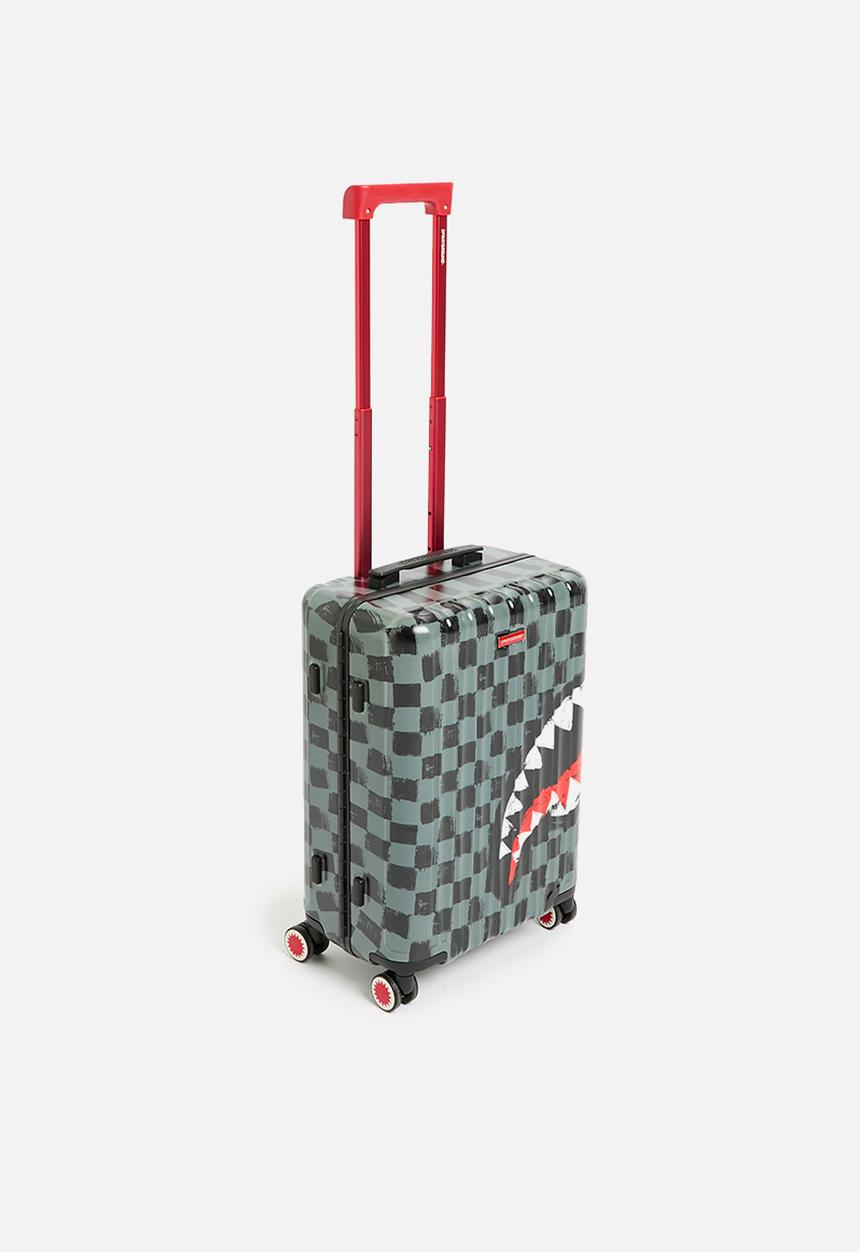 Sprayground - Sharks in paris painted grey carry on luggage - black