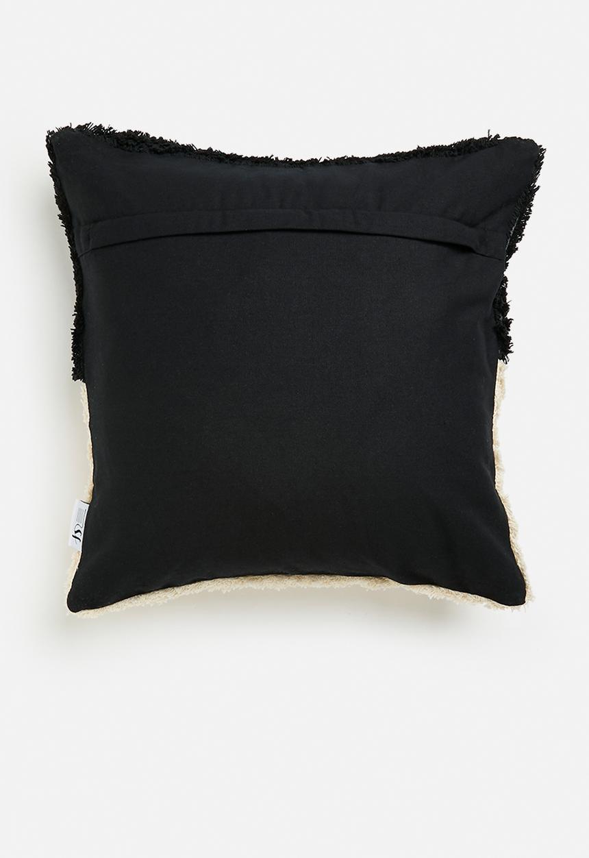 Sixth Floor - Block Tuft cushion cover- Black & Natural