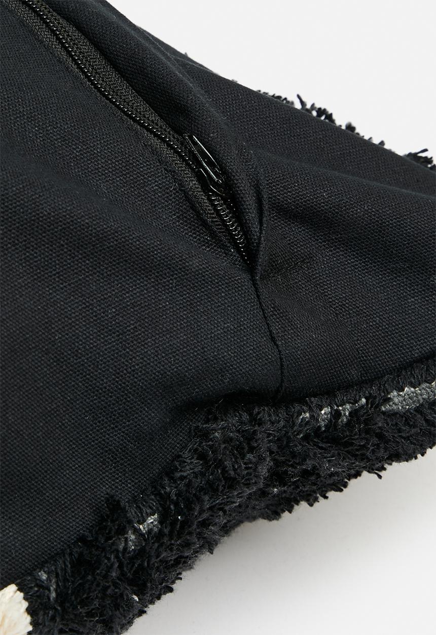 Sixth Floor - Block Tuft cushion cover- Black & Natural