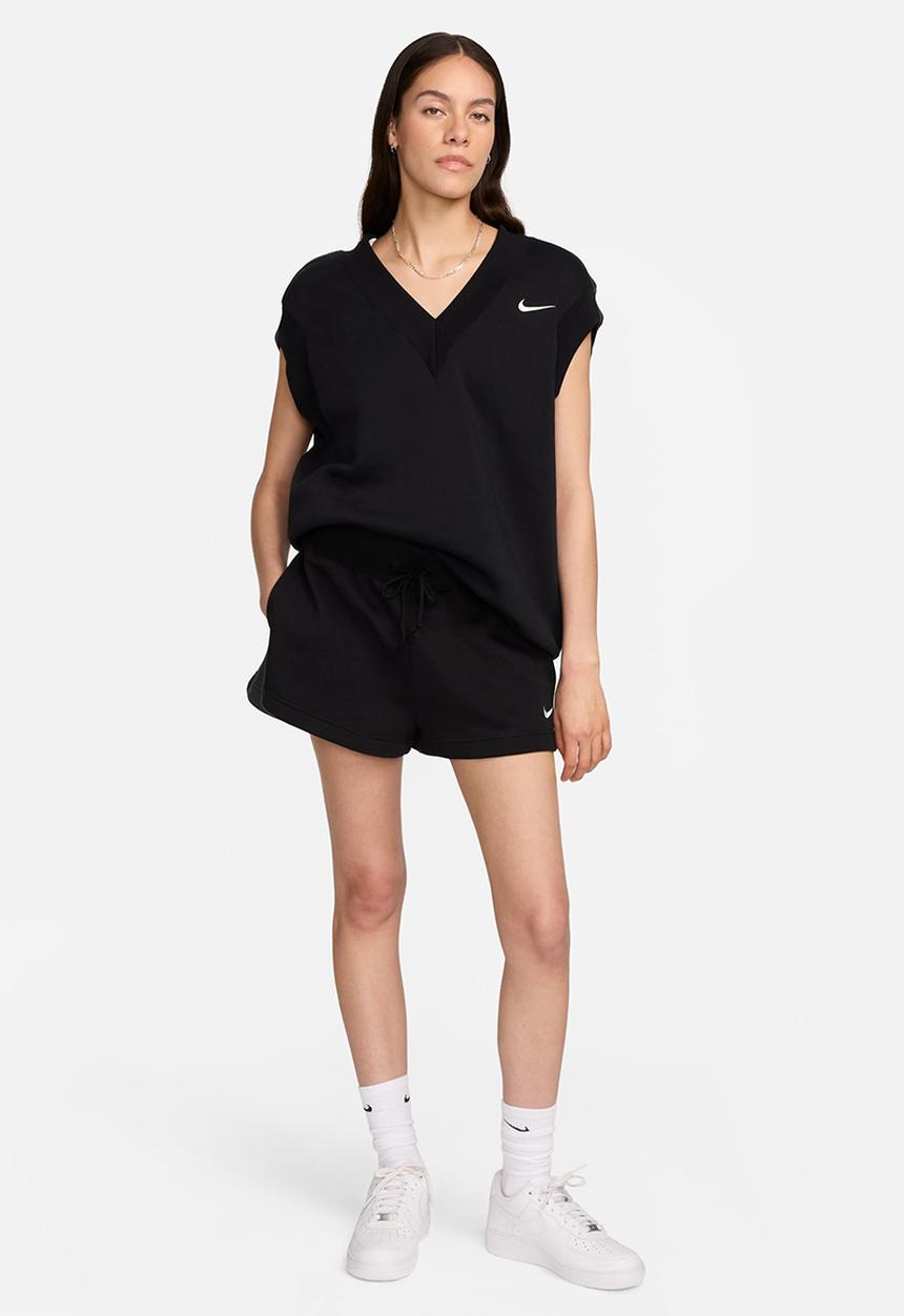 Nike - W nsw phnx flc slvls v-neck - black/sail