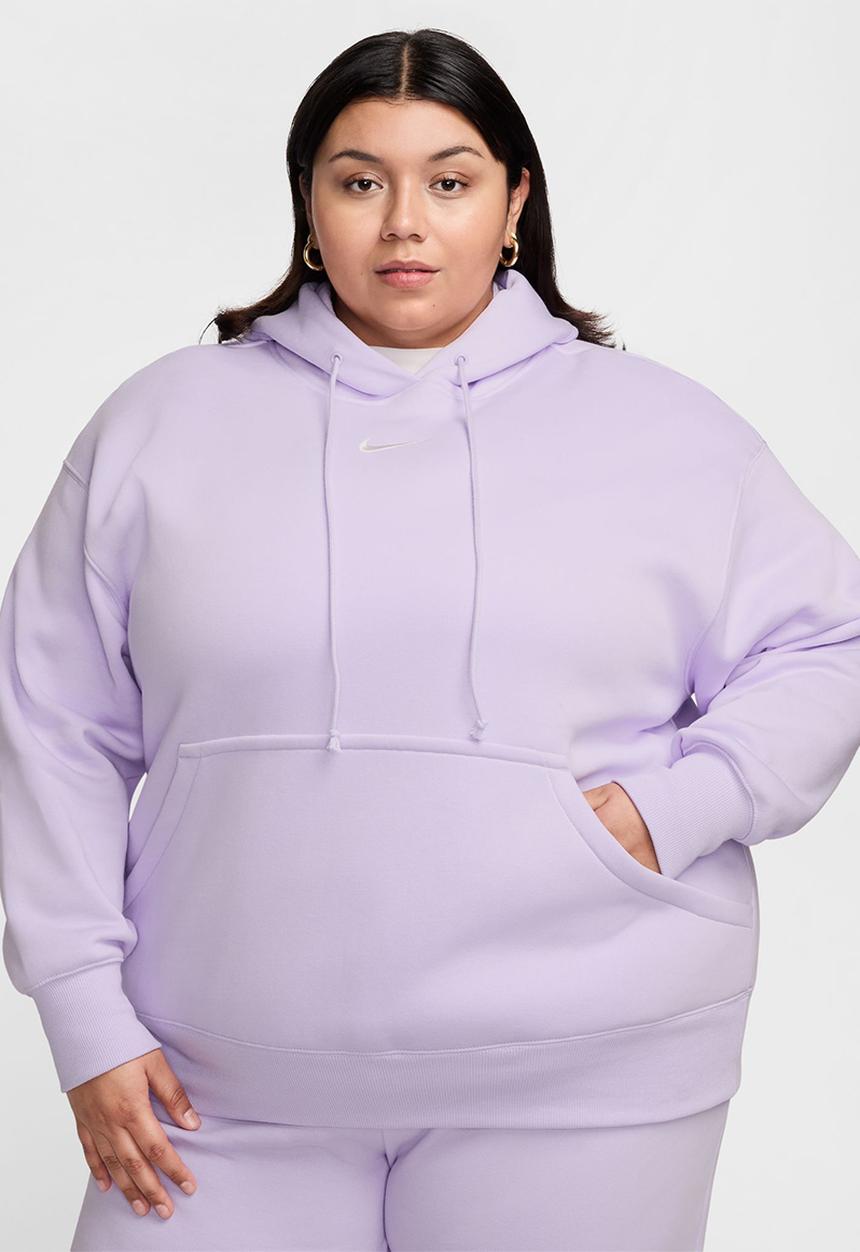 Nike - Plus w nsw phnx flc os po hoodie pl - violet mist/sail