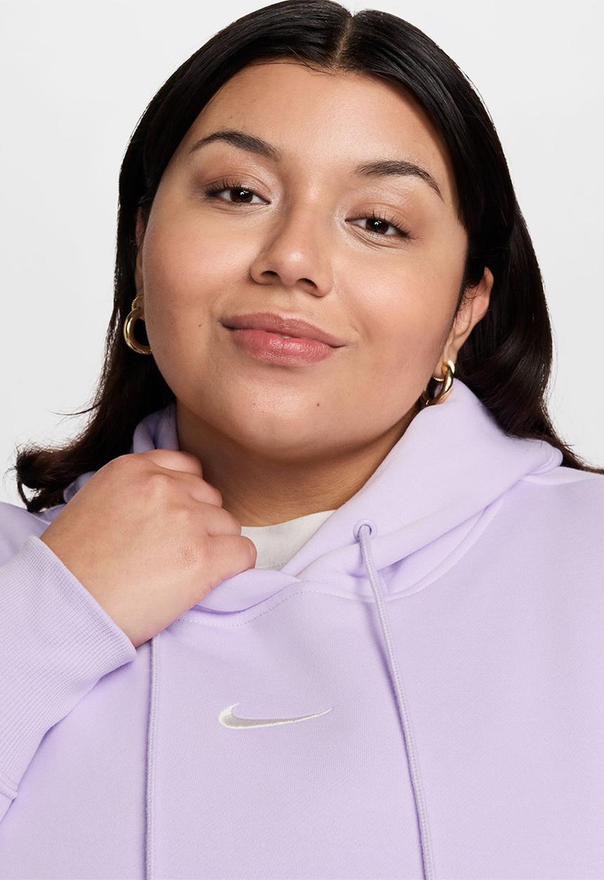 Nike - Plus w nsw phnx flc os po hoodie pl - violet mist/sail