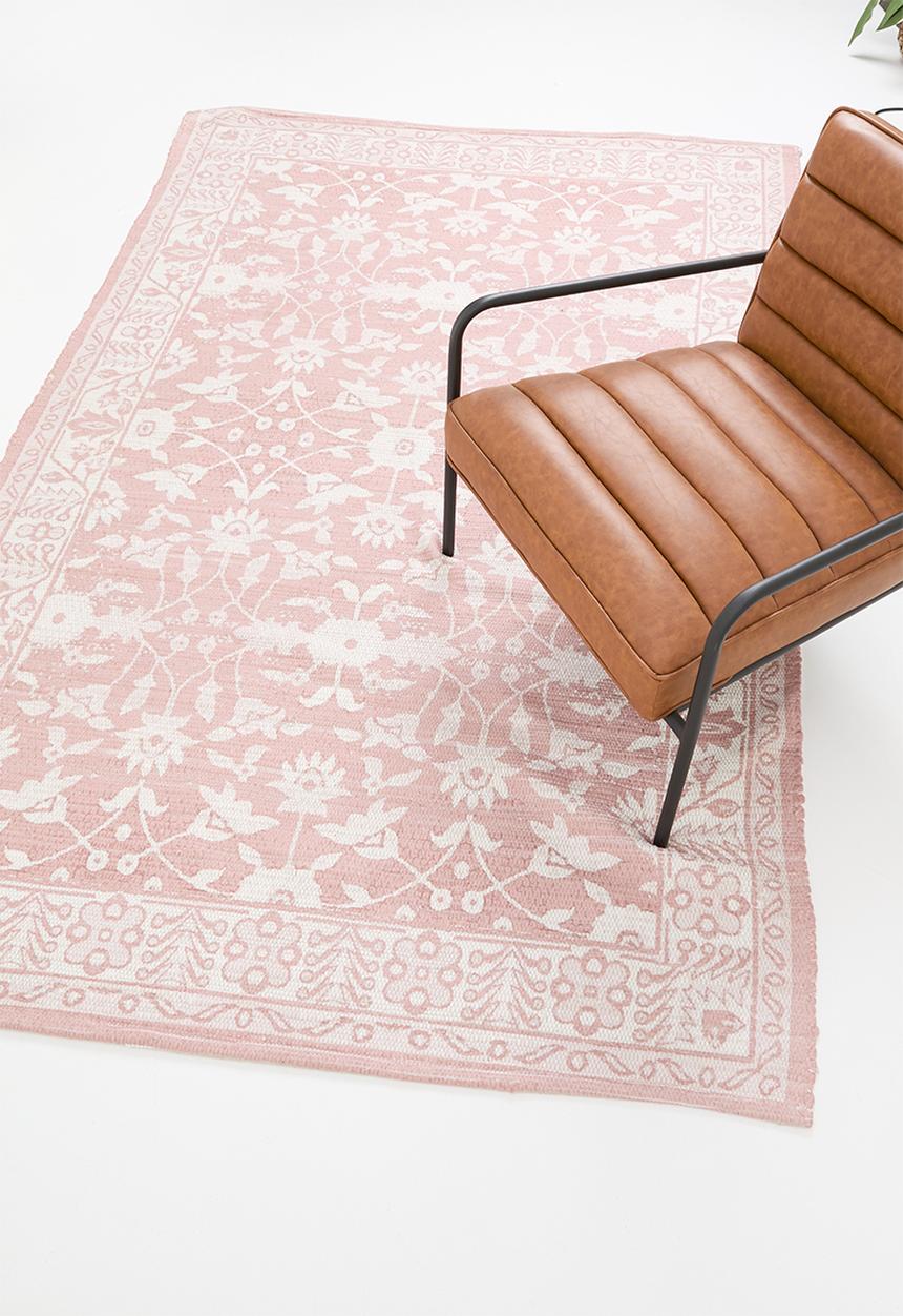 Sixth Floor - Playful antique printed rug - blush