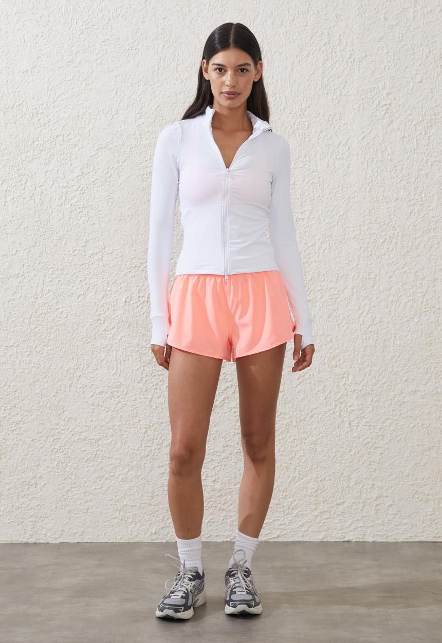 Cotton On - Active Core Zip Through Long Sleeve - White