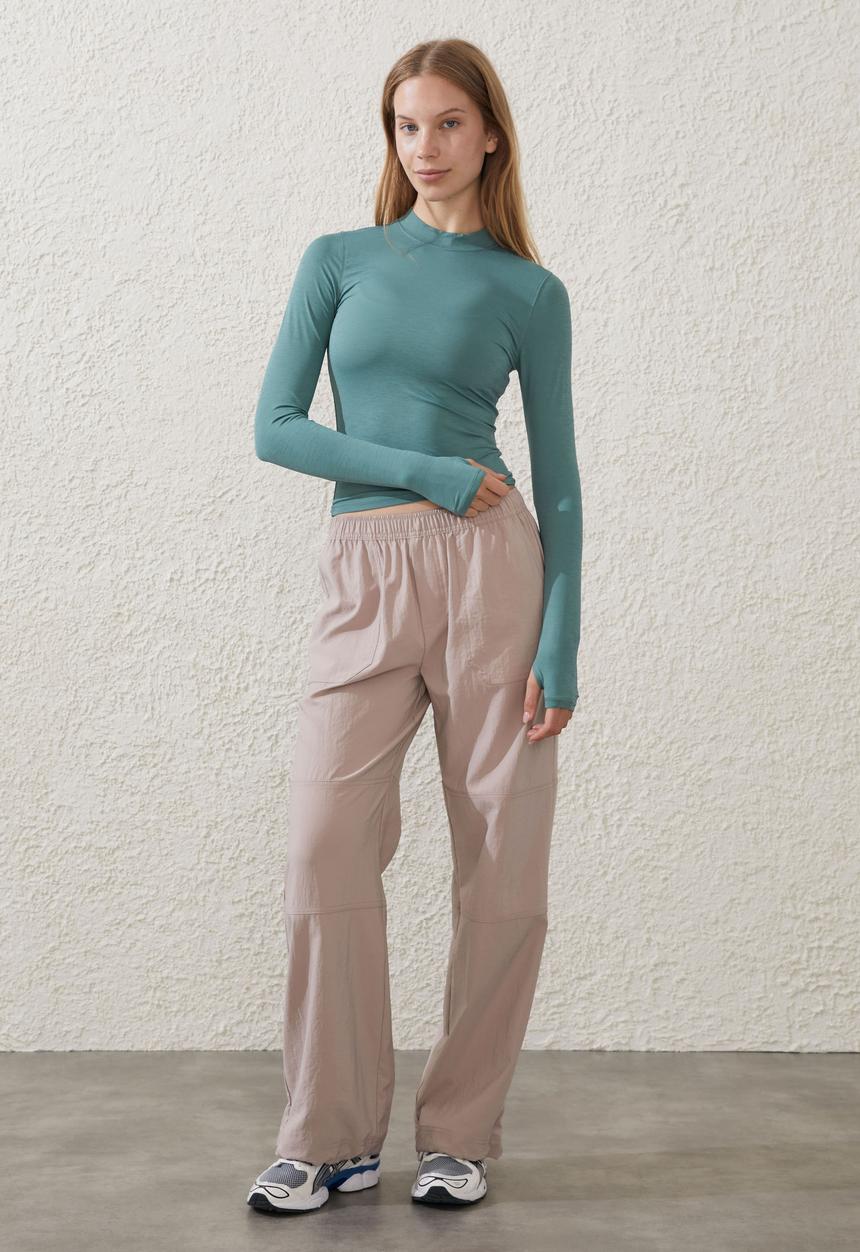 Cotton On - Active Mock Neck Long Sleeve - Myrtle Dream