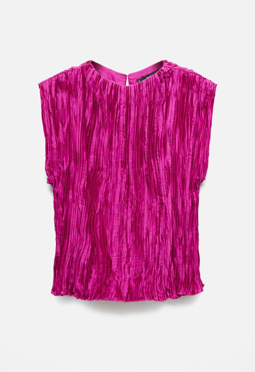 MANGO - Plus Blouse Column - Bright Pink