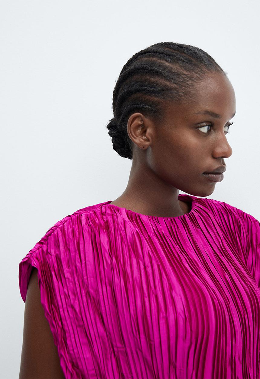 MANGO - Plus Blouse Column - Bright Pink