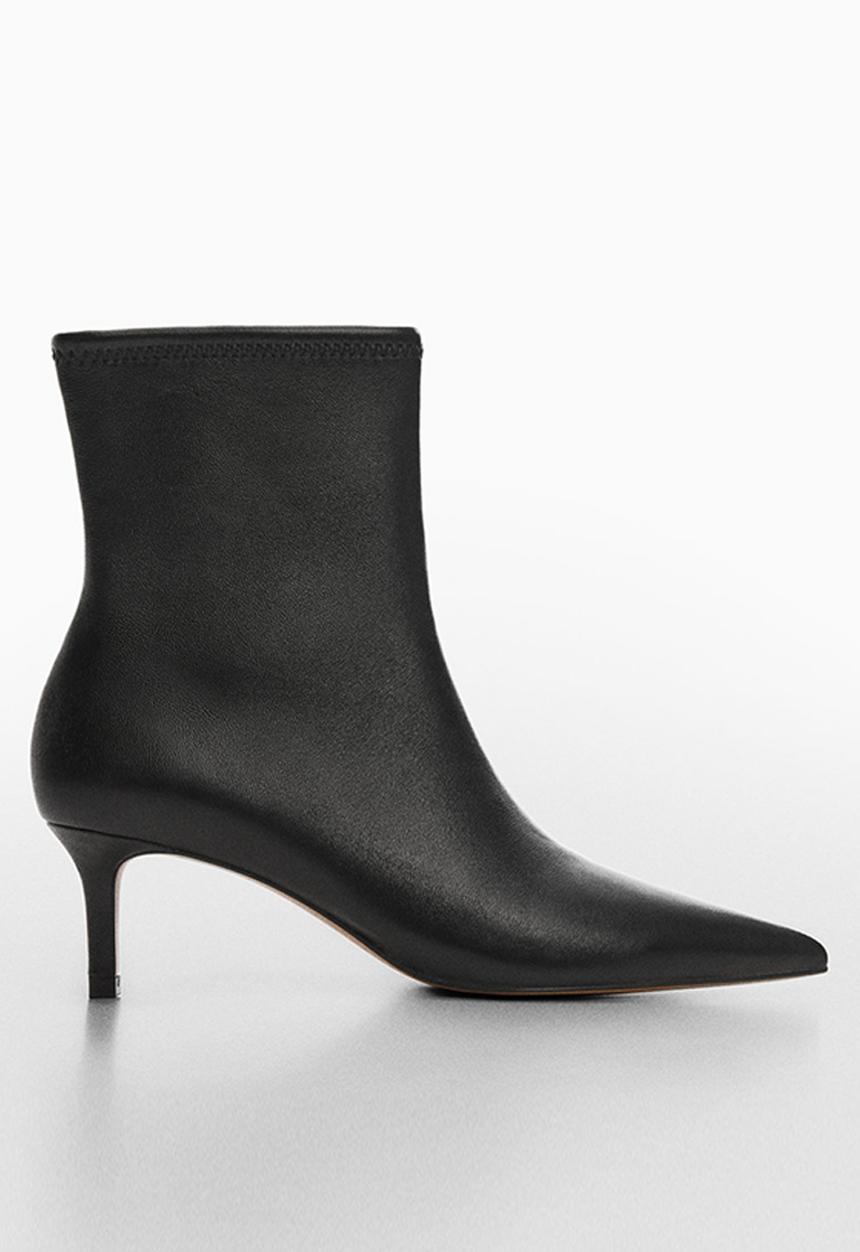 MANGO - Dadly kitten heel ankle boot - black