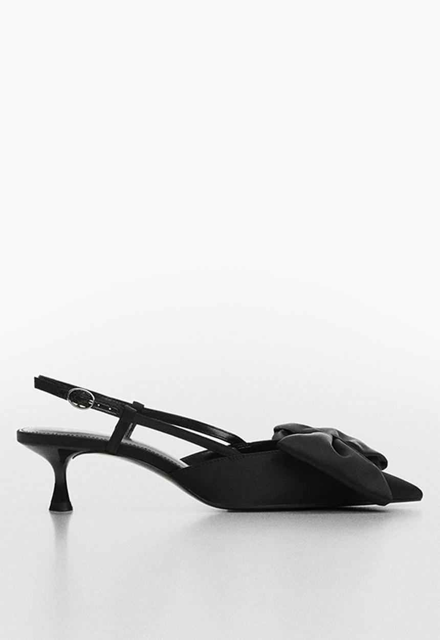 MANGO - Lacia1 kitten heel slingback - black