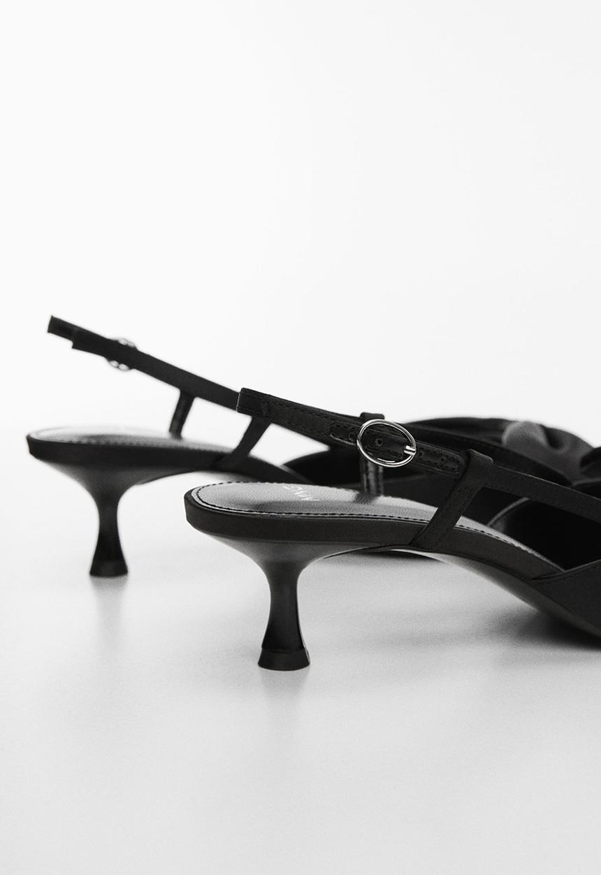 MANGO - Lacia1 kitten heel slingback - black
