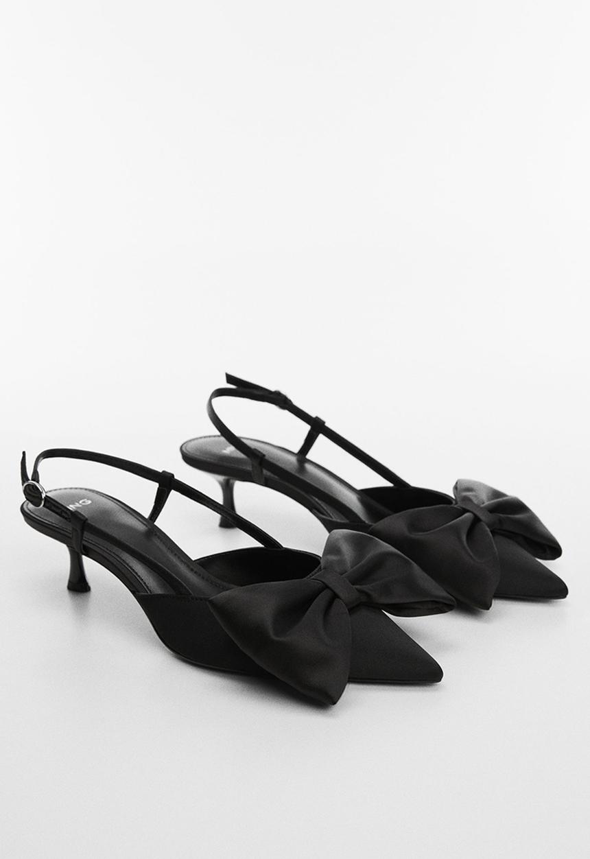 MANGO - Lacia1 kitten heel slingback - black