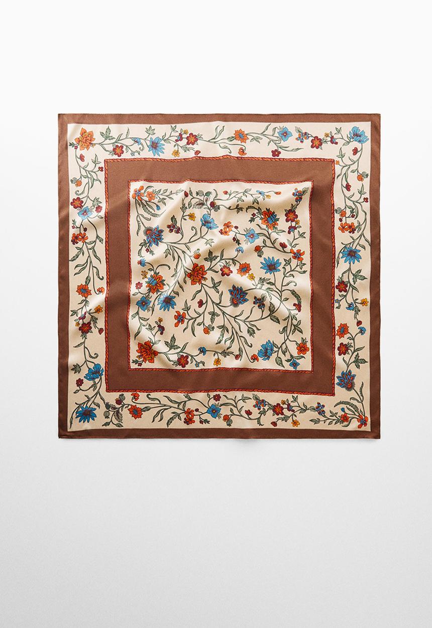 MANGO - Neck scarf Flora - light Beige