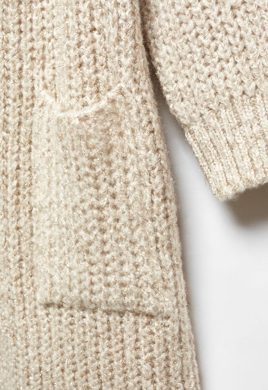 MANGO - Plus Cardigan Golden - Light Beige