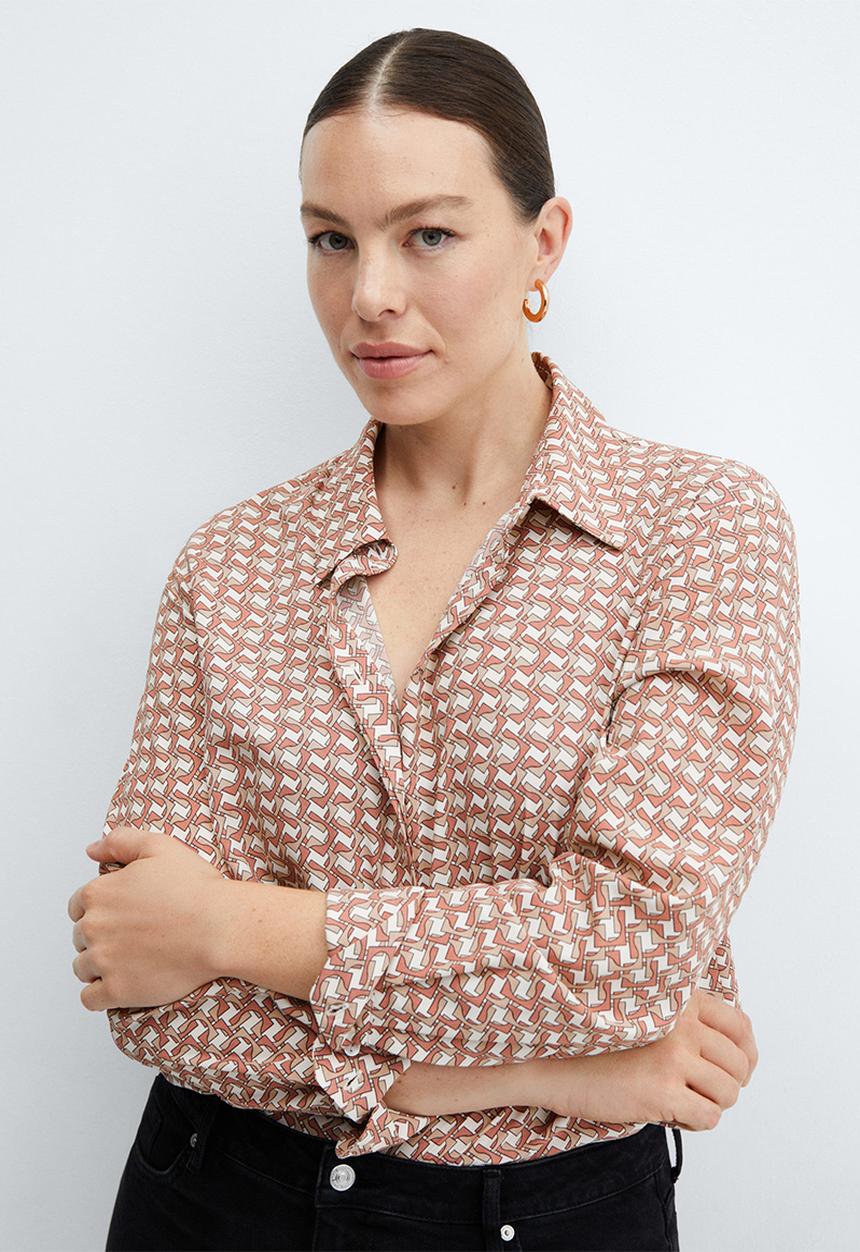 MANGO - Plus shirt basic - dark red