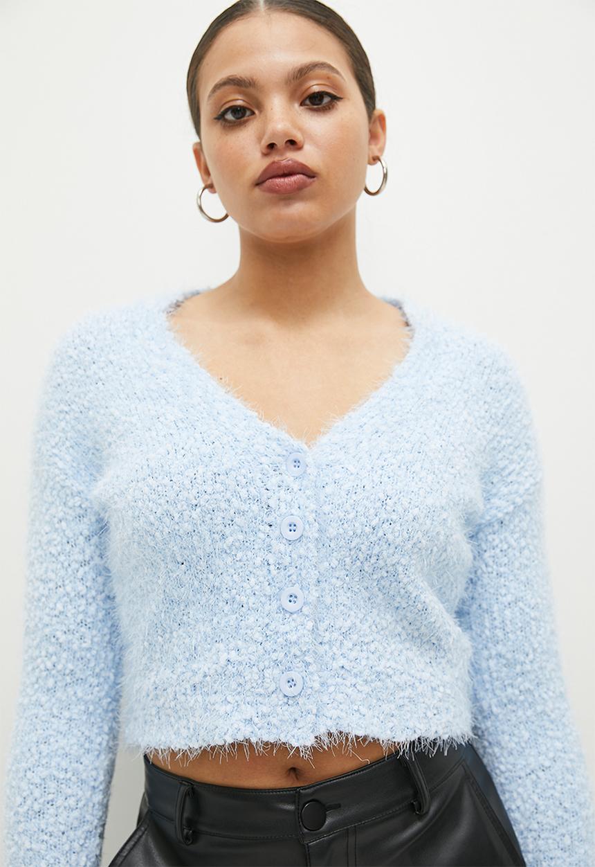 Fluffy cardi - light blue