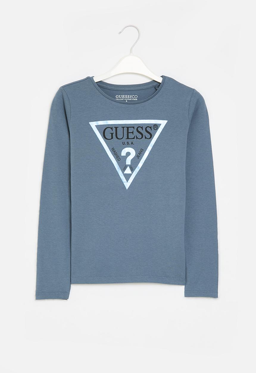 GUESS - Ls t-shirt_core - dark steel blue