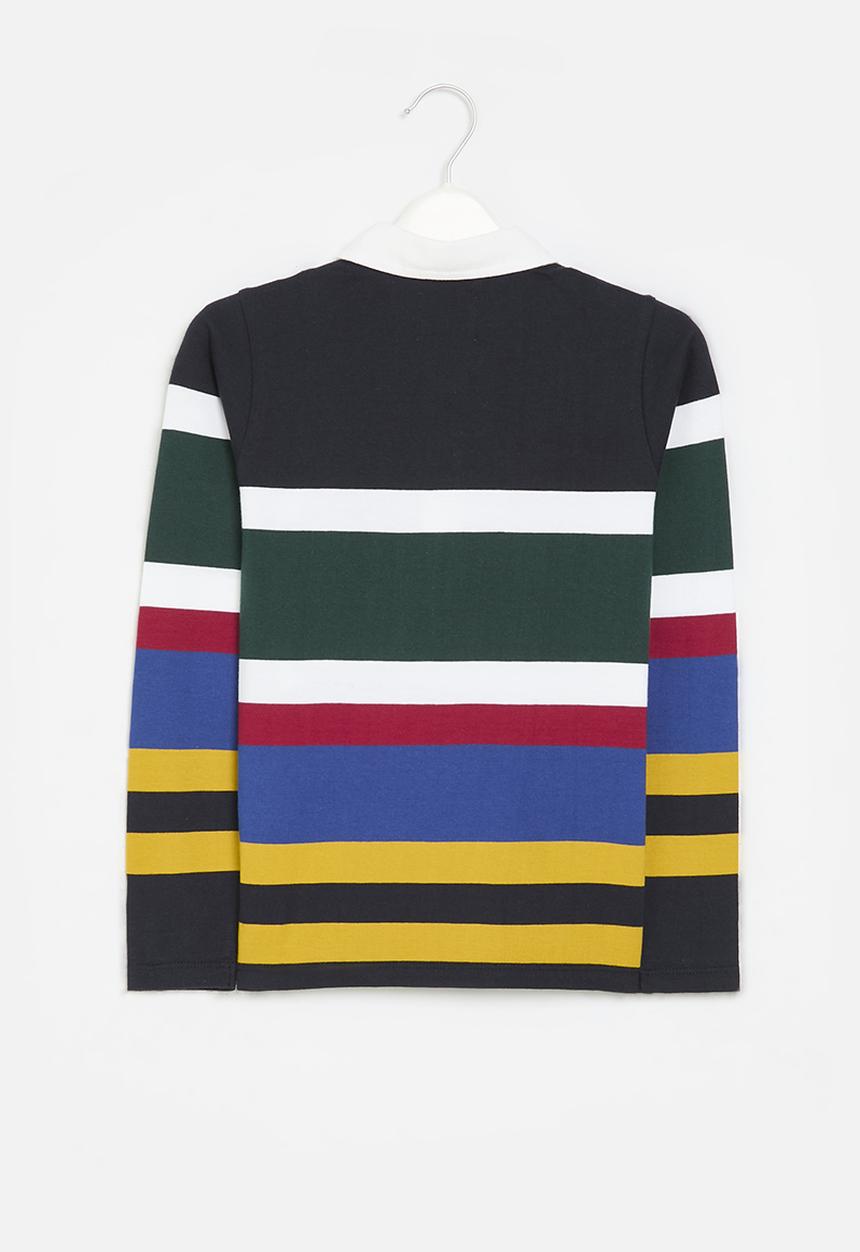 GUESS - Heavy jersey ls polo - multi striped