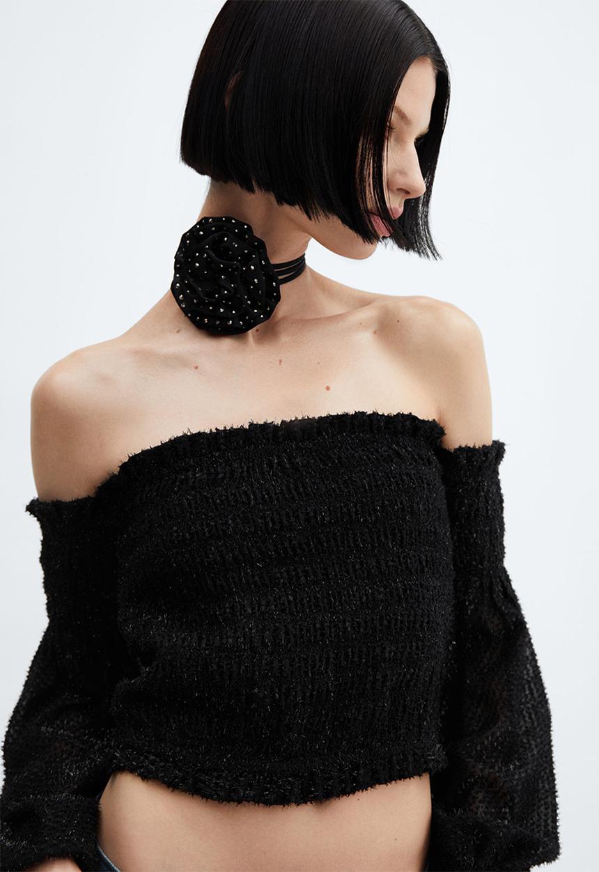 MANGO - Foulard circle - Black