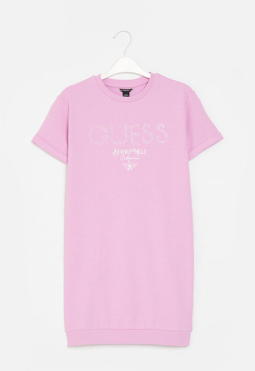 GUESS - Short sleeve active dress - soft rose