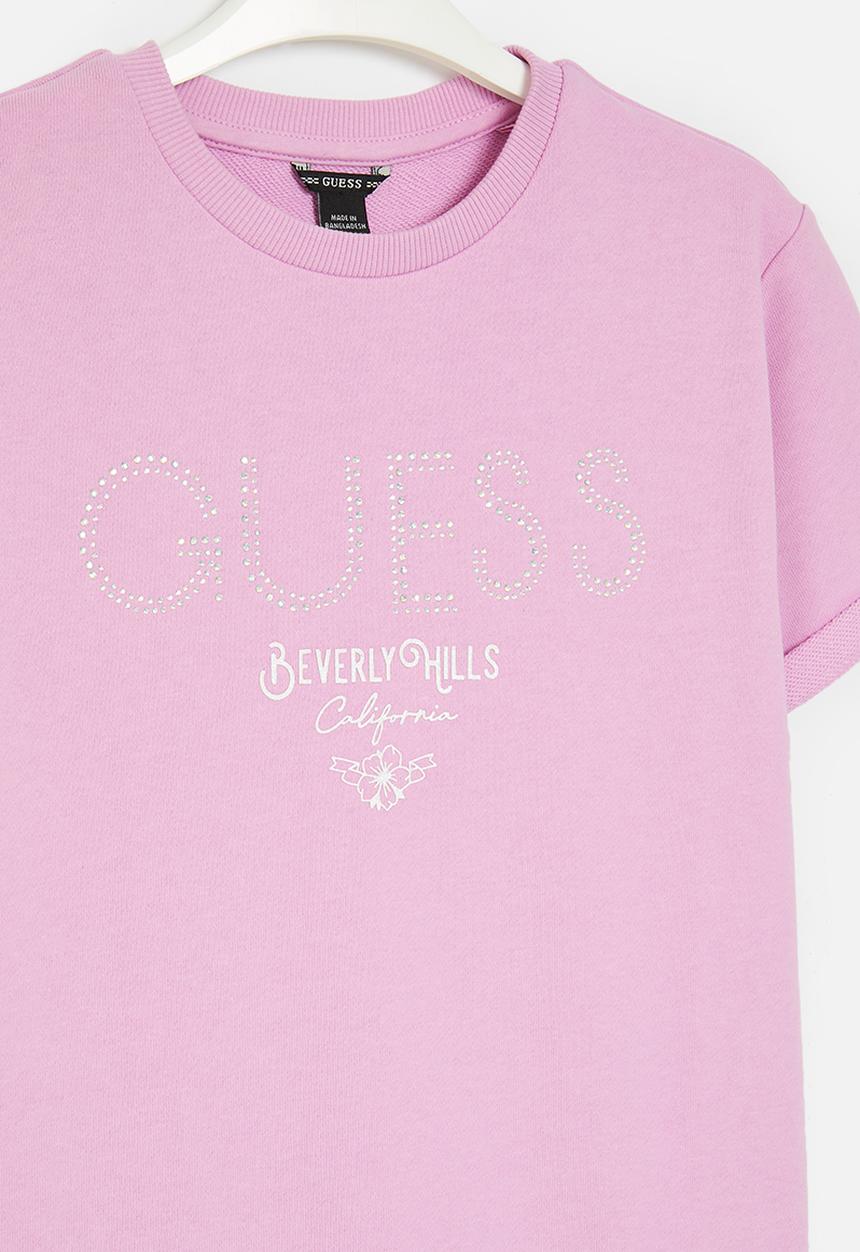 GUESS - Short sleeve active dress - soft rose