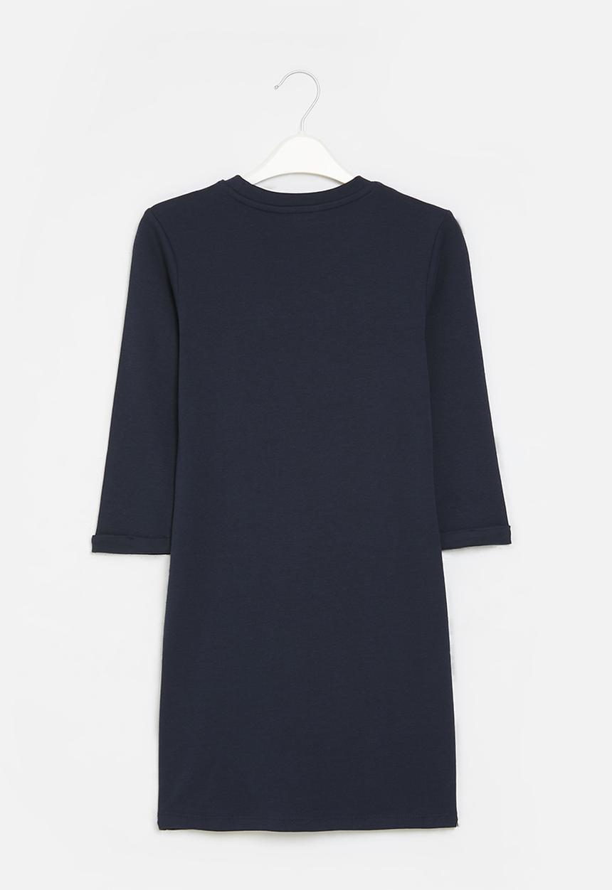 GUESS - 3/4 sleeves interlock dress - blackened blue