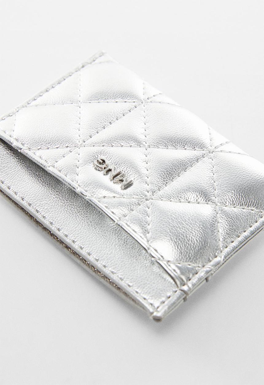 MANGO - Card holder Quark - Silver