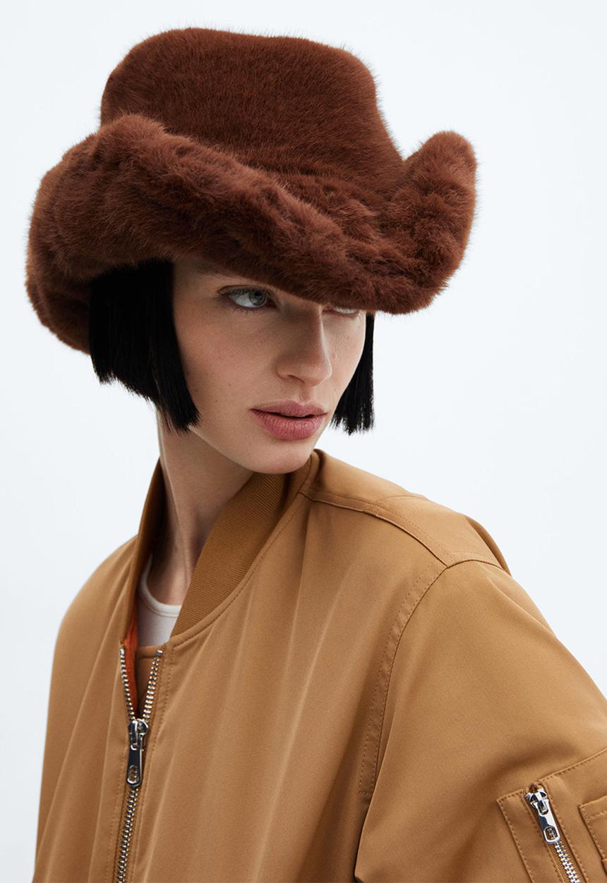 MANGO - Hat Cowfur -Brown