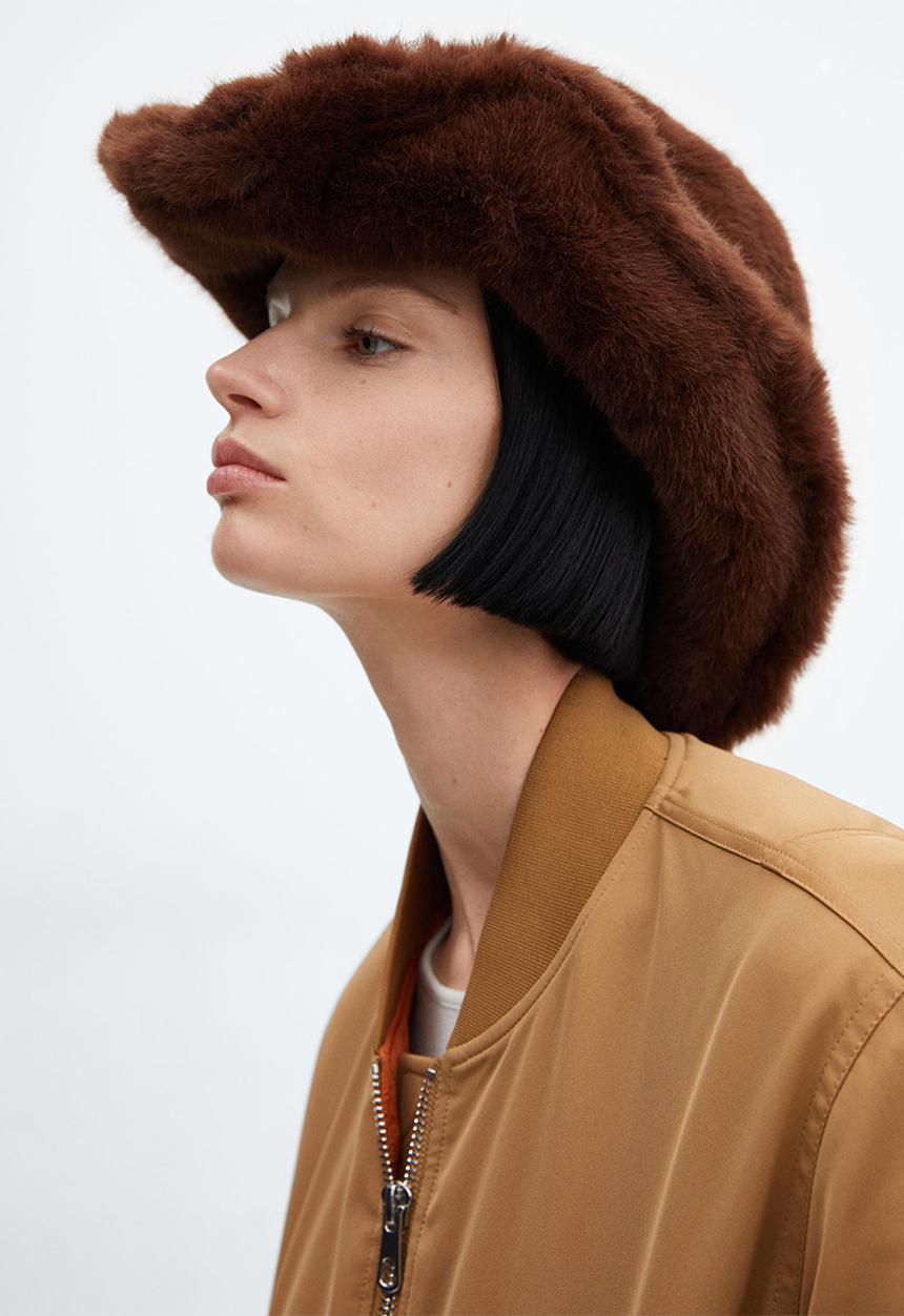 MANGO - Hat Cowfur -Brown