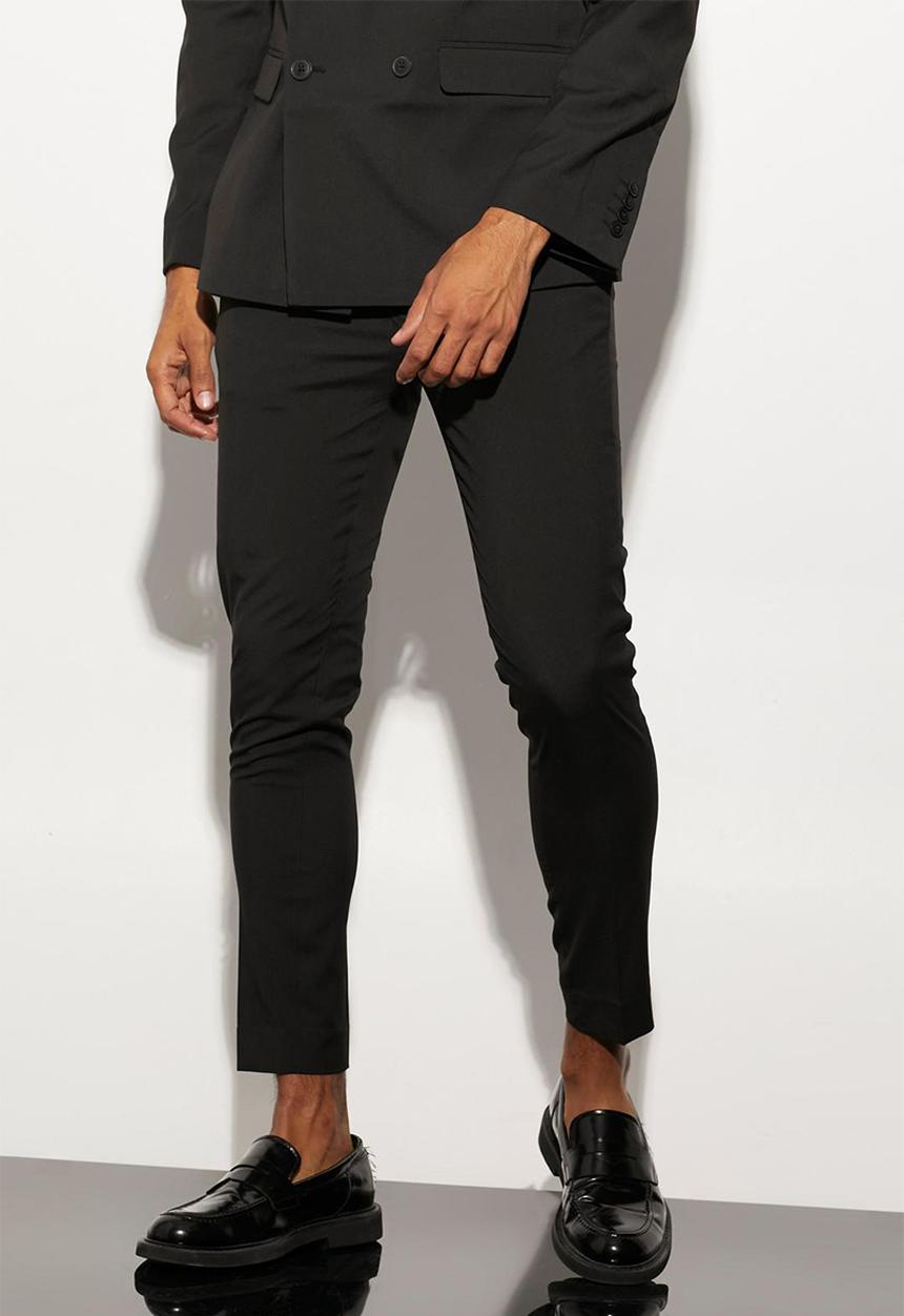 boohooMAN - Super skinny suit trousers - black