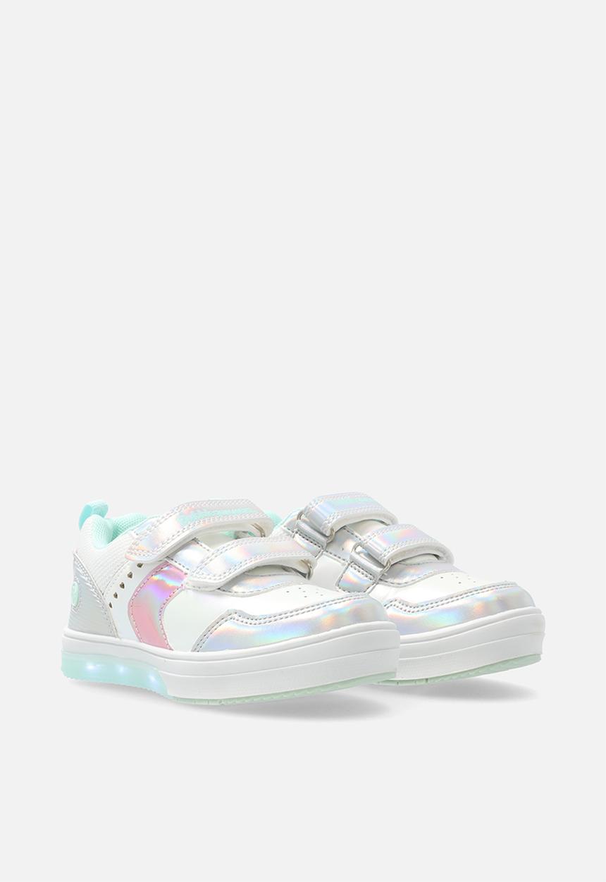 Bubblegummers - Neon girls light up sneakers - silver