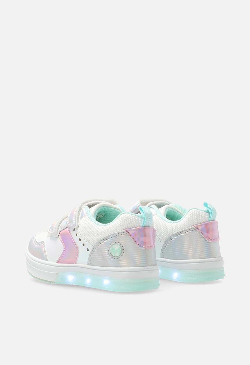 Bubblegummers - Neon girls light up sneakers - silver