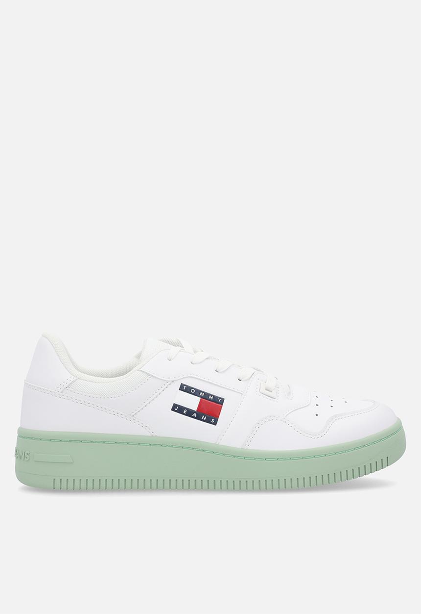 Tommy Hilfiger - TJW retro basket ess - white/jadestone green