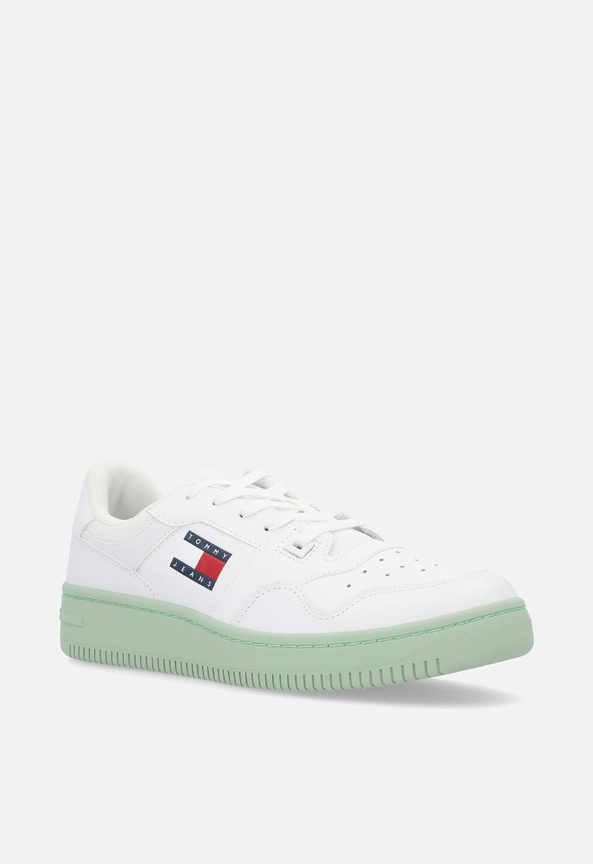 Tommy Hilfiger - TJW retro basket ess - white/jadestone green