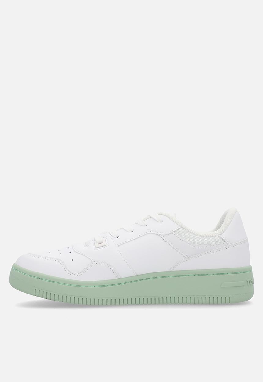 Tommy Hilfiger - TJW retro basket ess - white/jadestone green