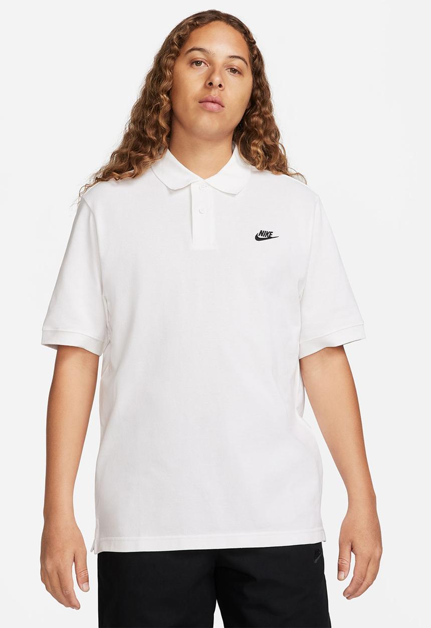 M nk club ss polo pique - white/black