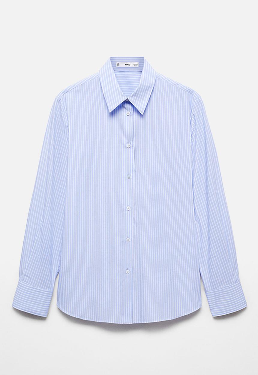 MANGO - Shirt Regu - Mid-Blue